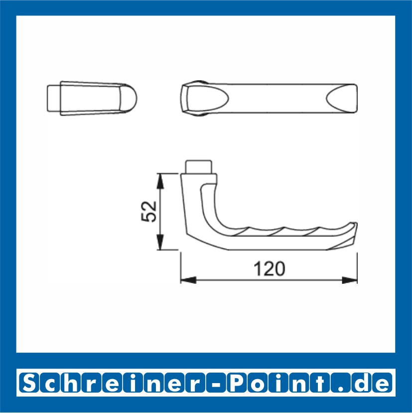 Hoppe London Aluminium F2 Neusilber Grifflochteil Lochteil